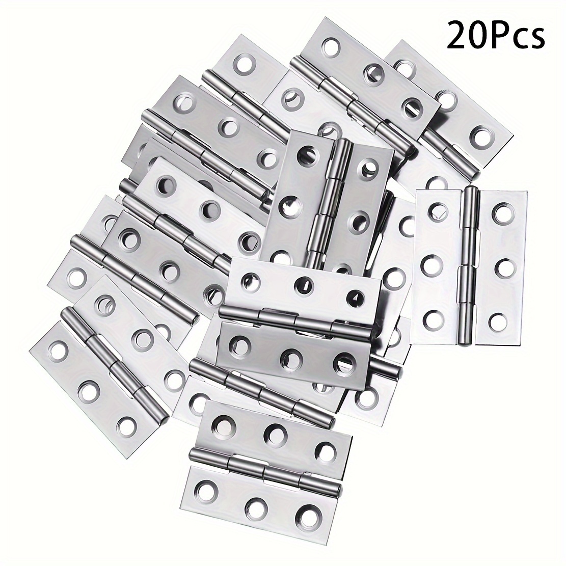 E-shop 20 Stück Edelstahl Klappenscharnier 2 Zoll Tür- und Fensterscharnier, Türscharniere Edelstahl Klappenscharniere, für Türdeckel Holzkiste Kiste,