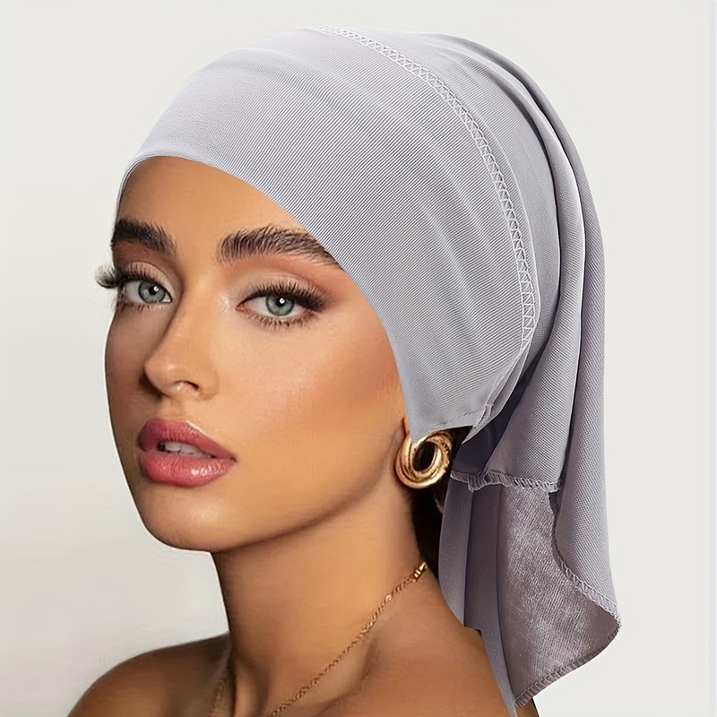 

Bonnet Turban en Polyester Respirant et pour Femmes - Élastique, Enveloppe de Tête Tricotée avec Longue Queue pour Ramadan et Patients en Chimiothérapie