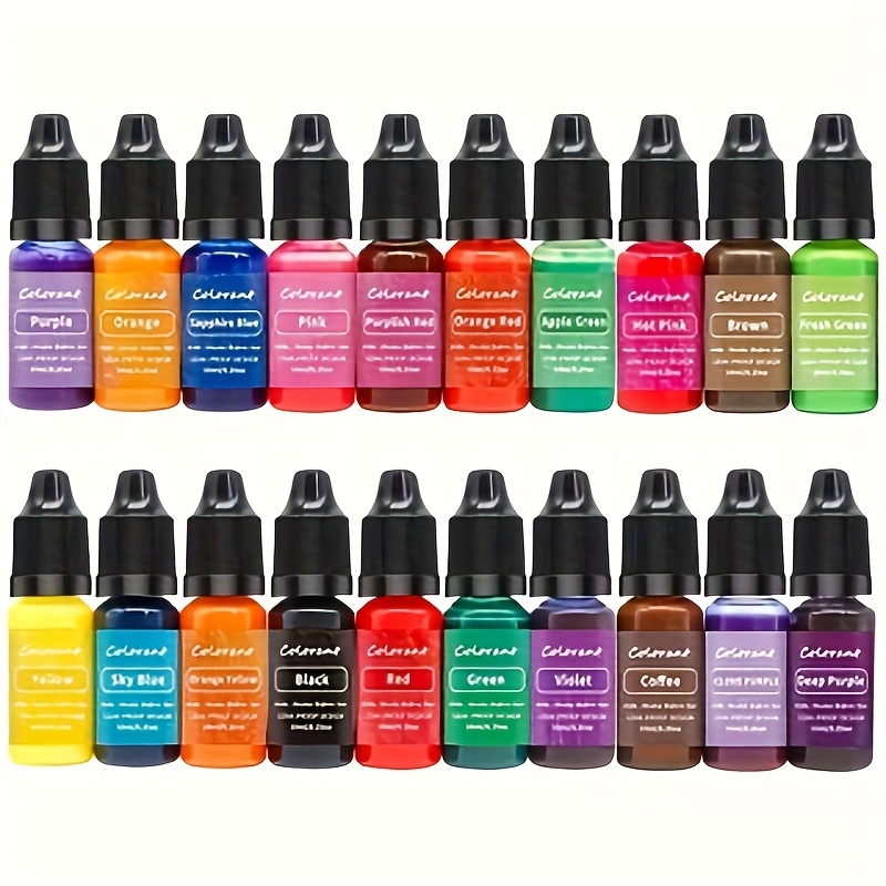 TEMU Concentré de couleur pour bougies 20 couleurs. Teinture main pour bricolage. Convient aux débutants. Combinaison de couleurs naturelles. Kit