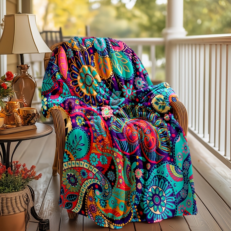 1pc Pattern Flannel Blanket Blanket For Cozy Warm Soft Blanket For Travelling