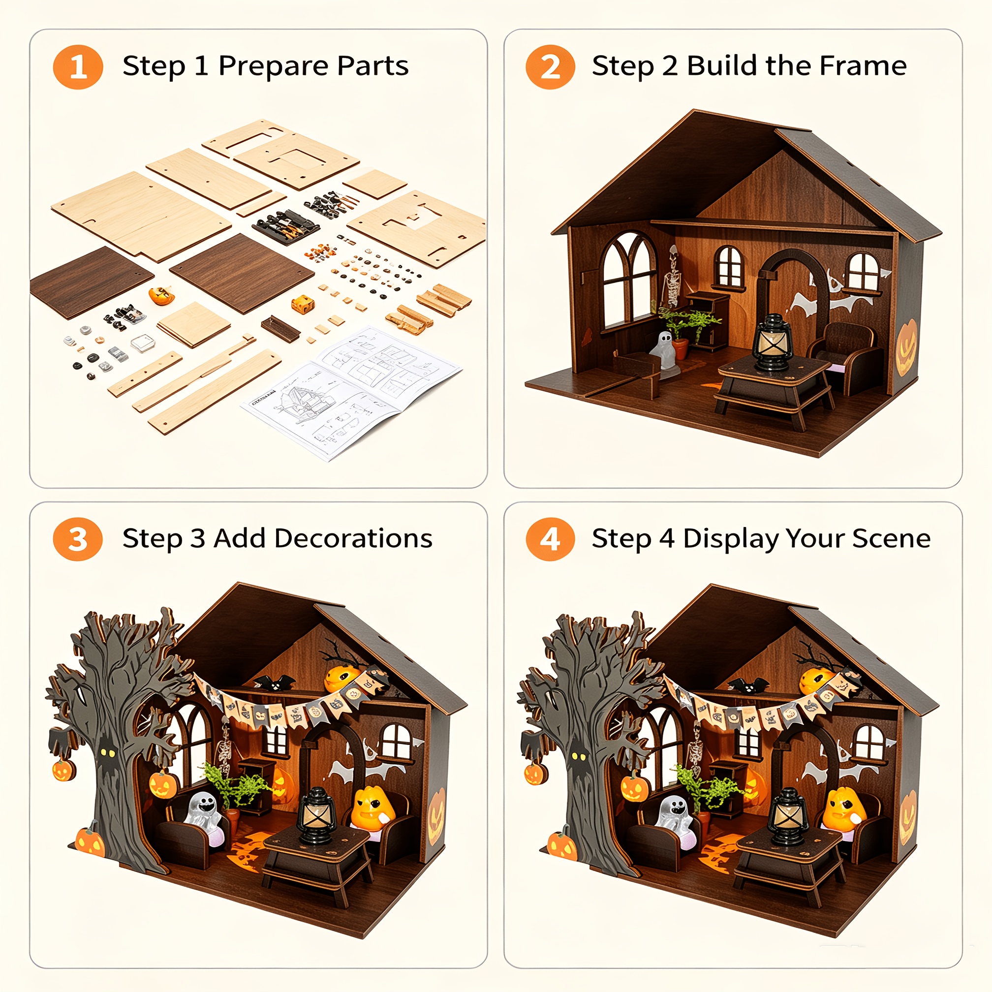 Dream Halloween Hut, 3D Wooden House Kit