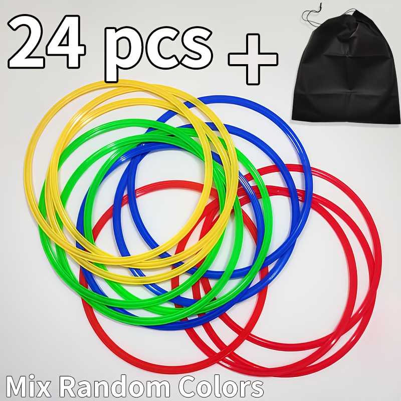 TEMU A Versatile And Durable Agility Training Set - Includes Multiple Sizes Of Colored Rings And A Storage Bag, Colors Are Random. Ideal For