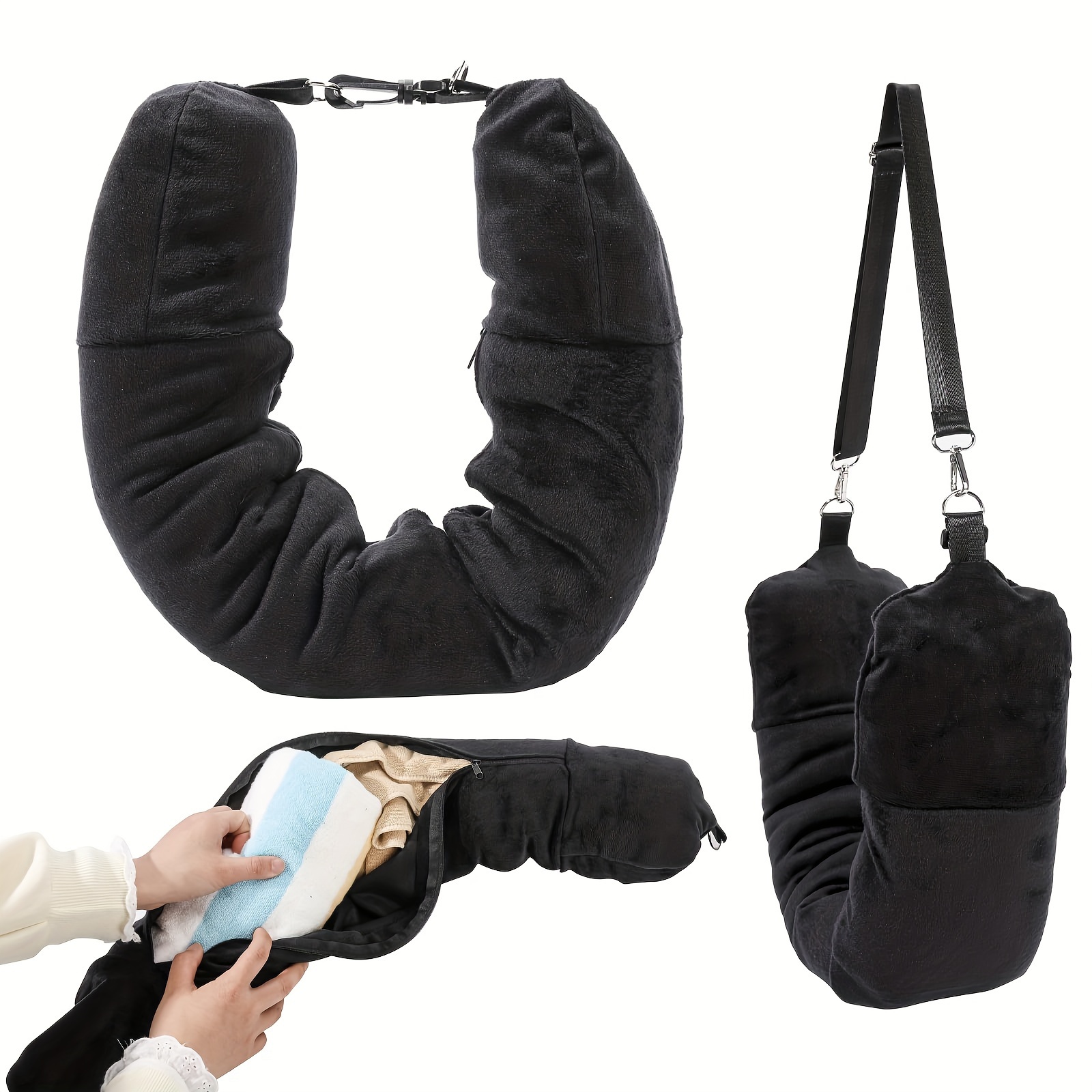 

1pc Stuffable Neck Pillow For Travel, Stuffable Travel Pillow, Travel Neck Pillow Stuffable With Clothes Transforms Into Extra Luggage Without Excess Fees