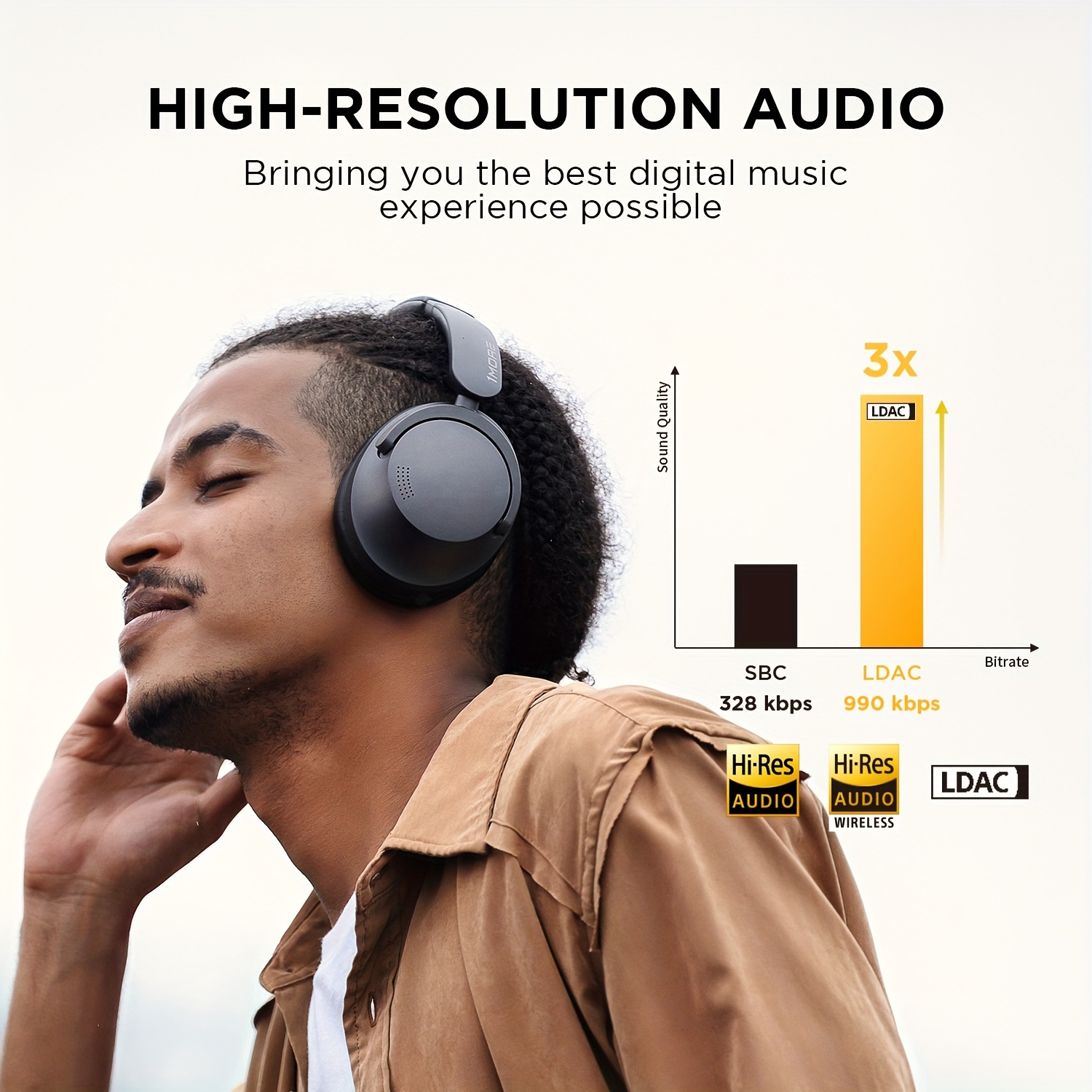     active noise cancelling headphones headphones with   for   wireless audio 70h playtime clear calls   eq via app black details 8