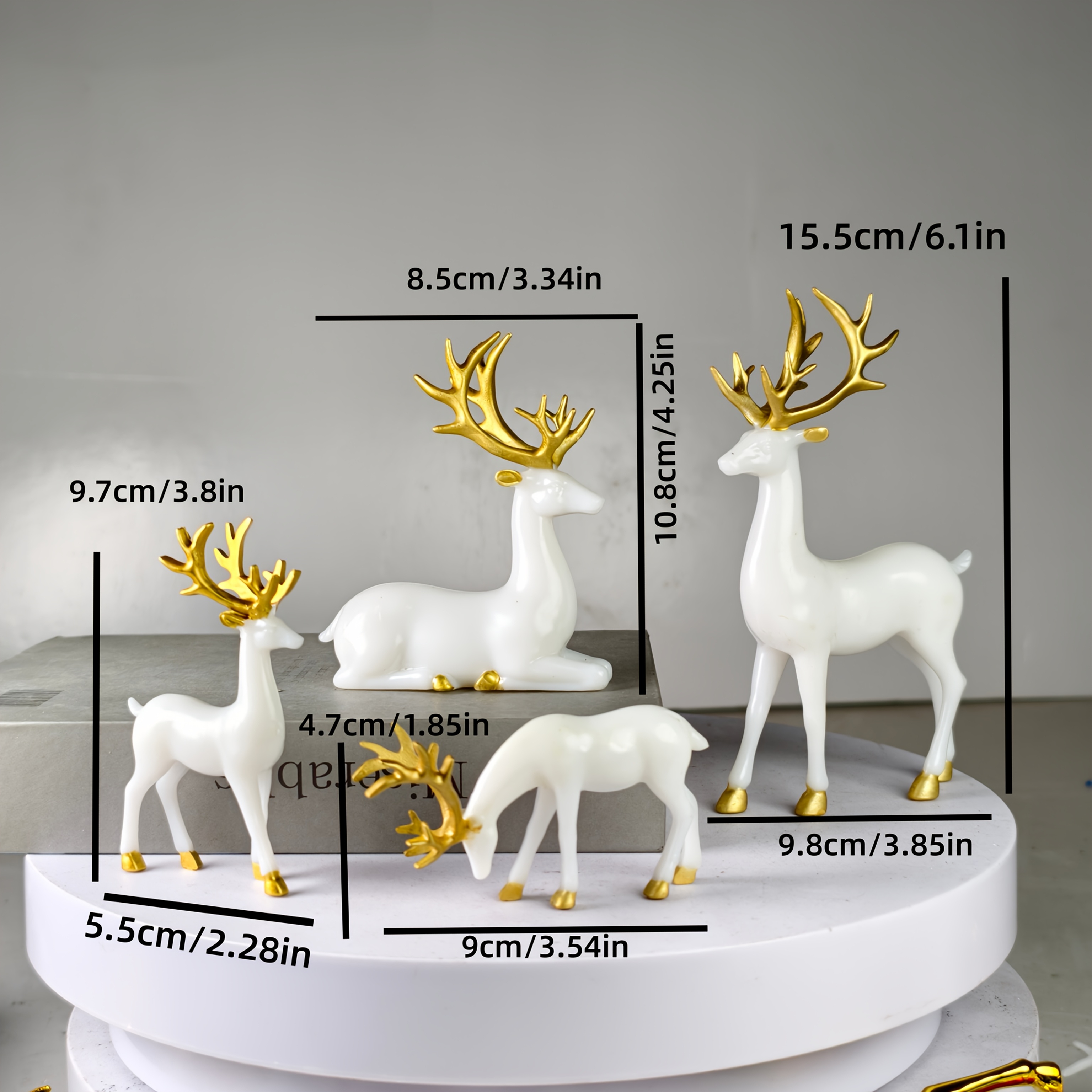 TEMU Set da 4 pezzi per decorazione : decorazione a forma di renna, per creare un' - due grandi e due piccole, per Halloween, del Ringraziamento,