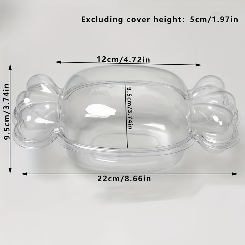 Image of 50pcs Set (25 Bottoms + 25 Lids) Candy-shaped Cake Boxes With Lids - Perfect For Dessert Cakes, Fruit Salads, Tiramisu, Etc. Birthdays, Party Events, Christmas, Wedding Decorations, Or Travel
