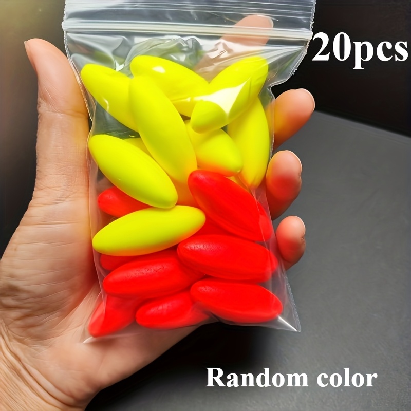 TEMU 20pcs Random Color Heavy Eva Fishing Floats Anti- Bobbers Freshwater Lake Gear, Without Battery