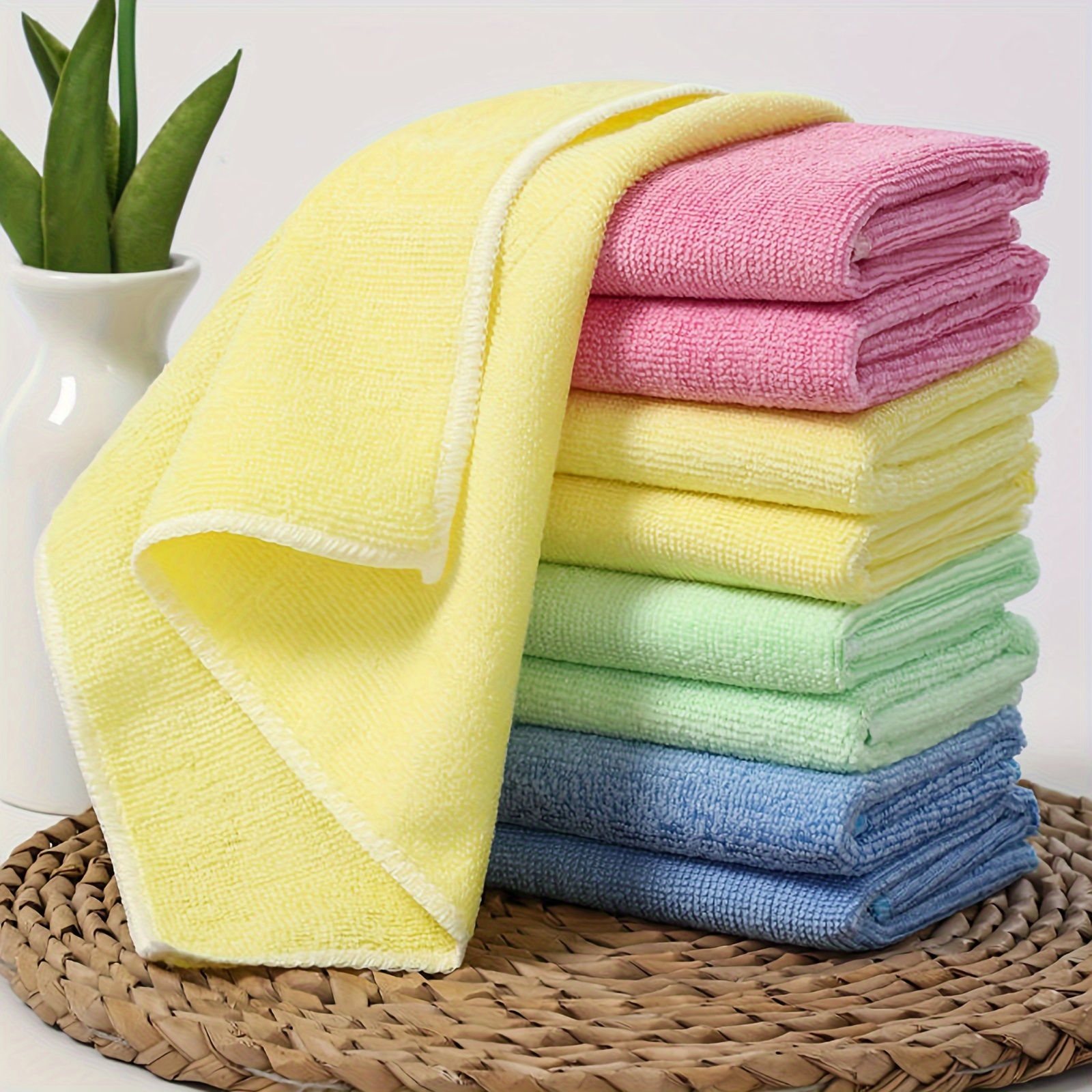 

5/10pcs, Kitchen Wipes, Reusable Cleaning Cloths, Oil-free Dish Cloths Cleaning Towels, Wipes, Kitchen Bathroom Cleaning Towels, Absorbent Towels, Easily Removes Stains And Grease, Cleaning Supplies