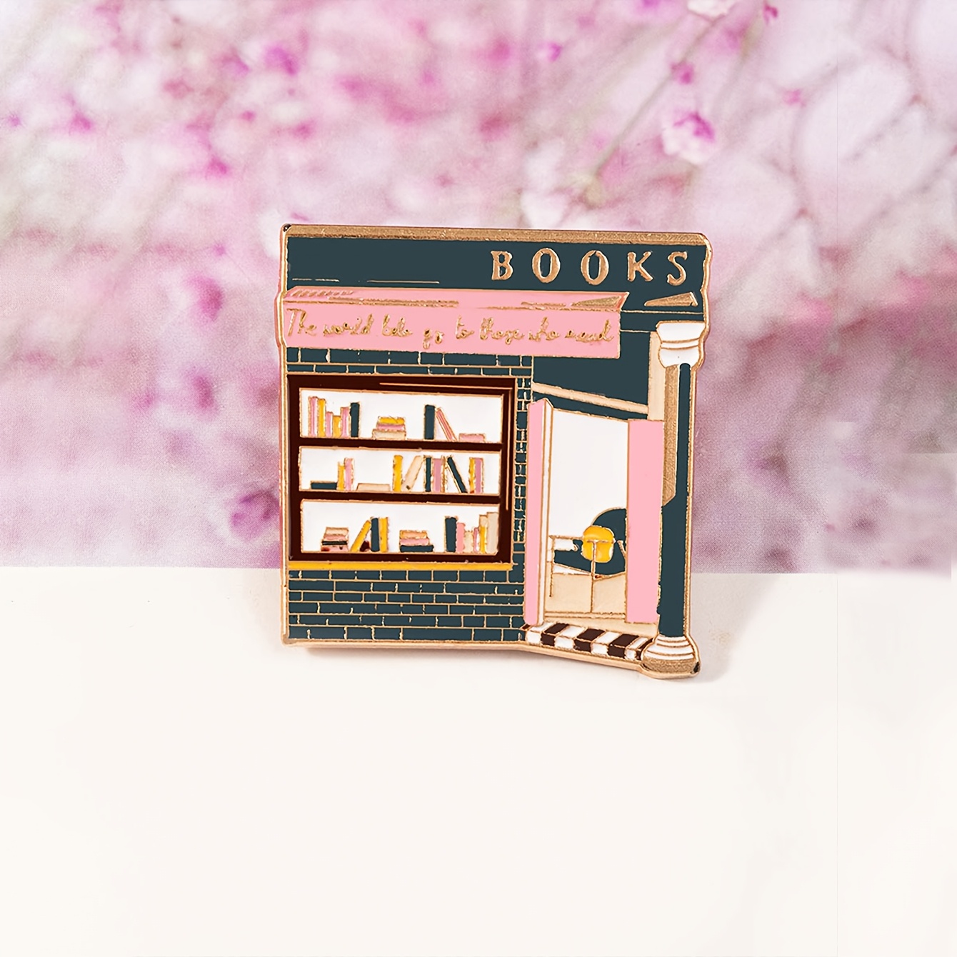 TEMU 1pc Vintage Bookstore Cottage Metal Badge, Featuring A Soft And Warm-, And Visually Appealing Design With A Strong Sense Of Atmosphere. Suitable