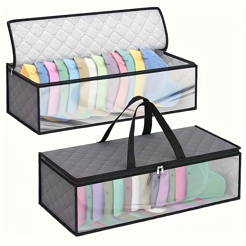 

Large Capacity Clothes Storage Bag, Foldable Clothes, Hats, Etc Organizer With Handle