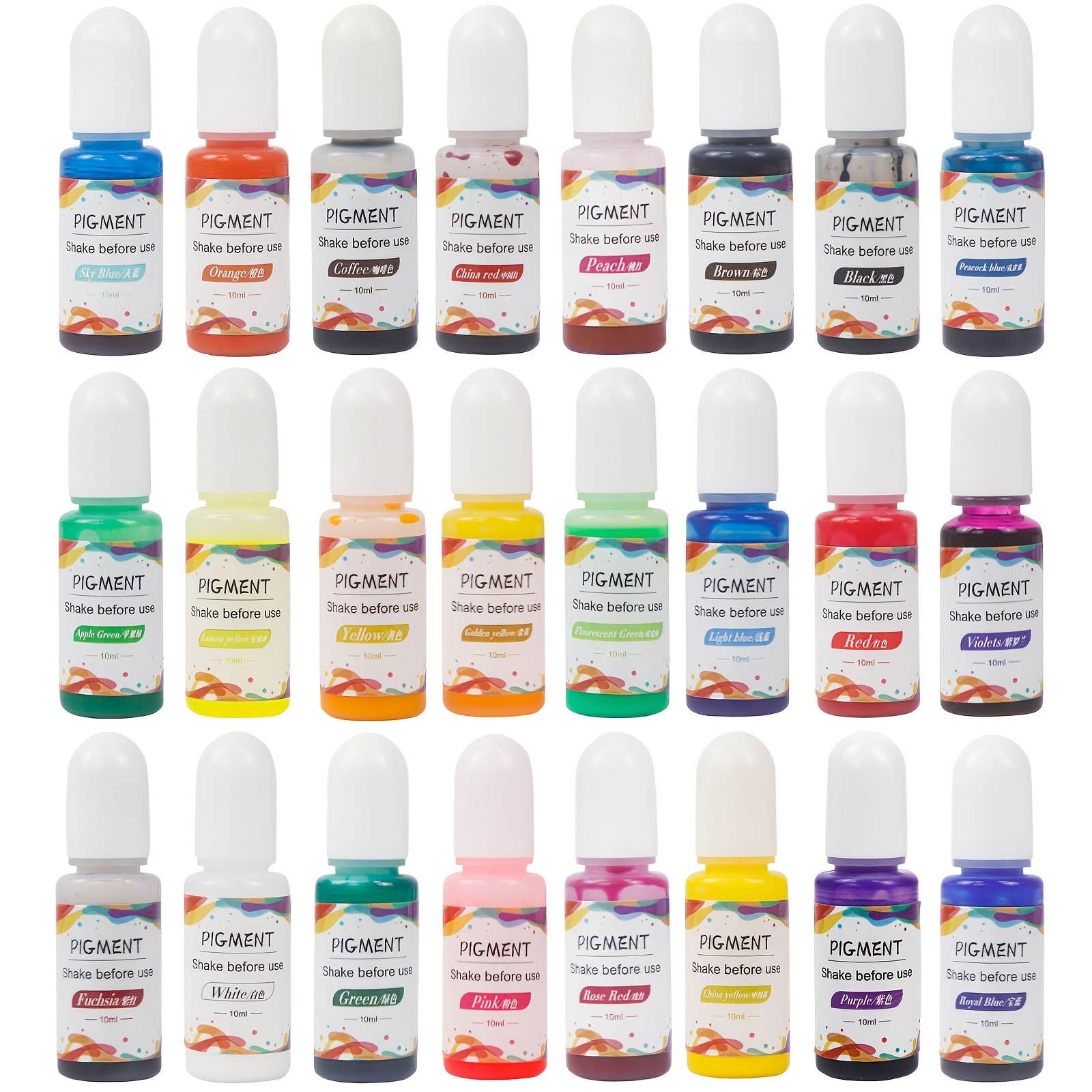 Image of 24pcs High Concentrated Synthetic Gemstone Pigment Powder Suitable For Making, Coloring, Arts & Crafts - With Suitable For Coloring, Resin, Clay, Wax For Handmade