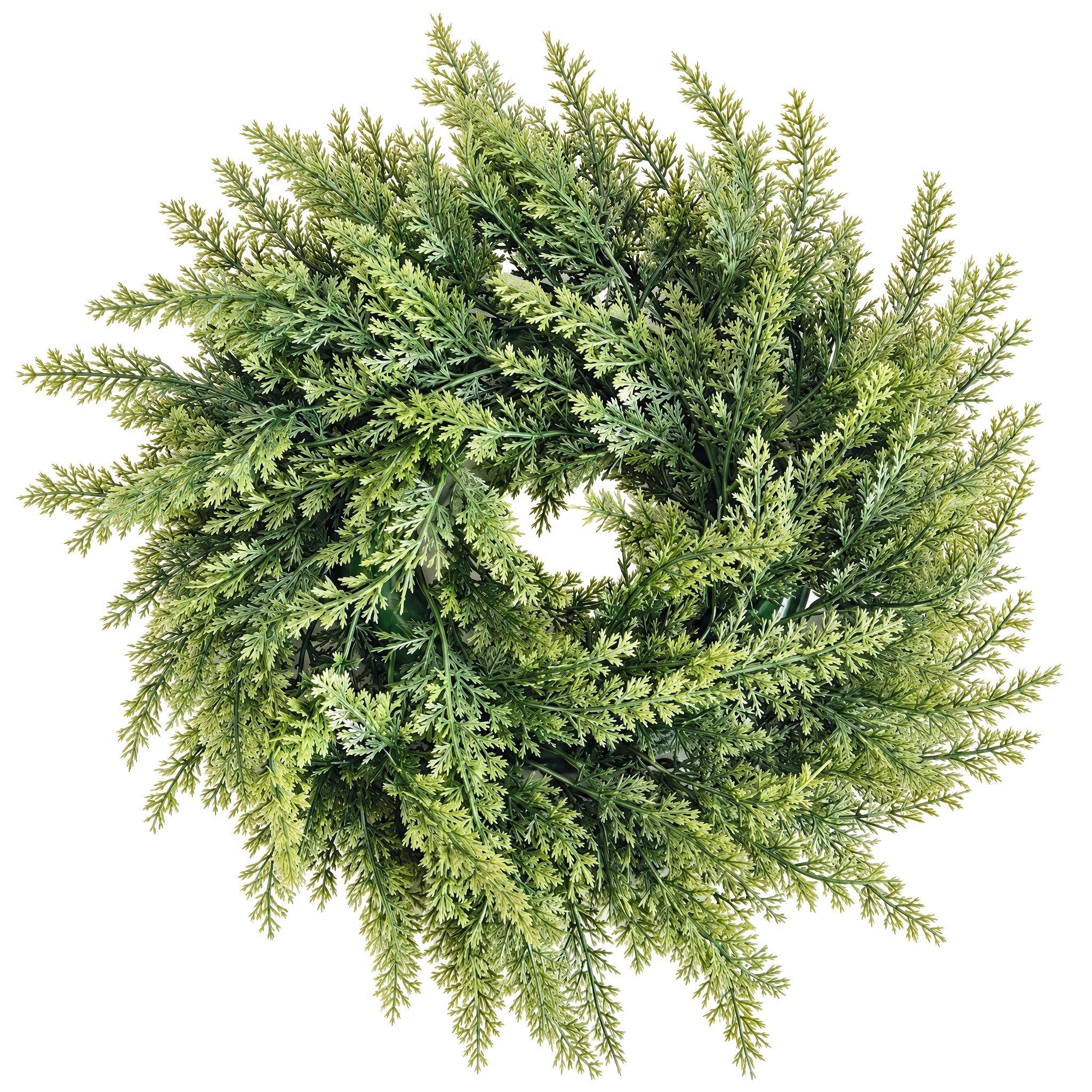 TEMU 1pc Artificial Pine Wreath With Realistic Touch - Pine Needles, Contemporary Design, No Power Needed. Suitable For Outdoor Indoor Porch Garden