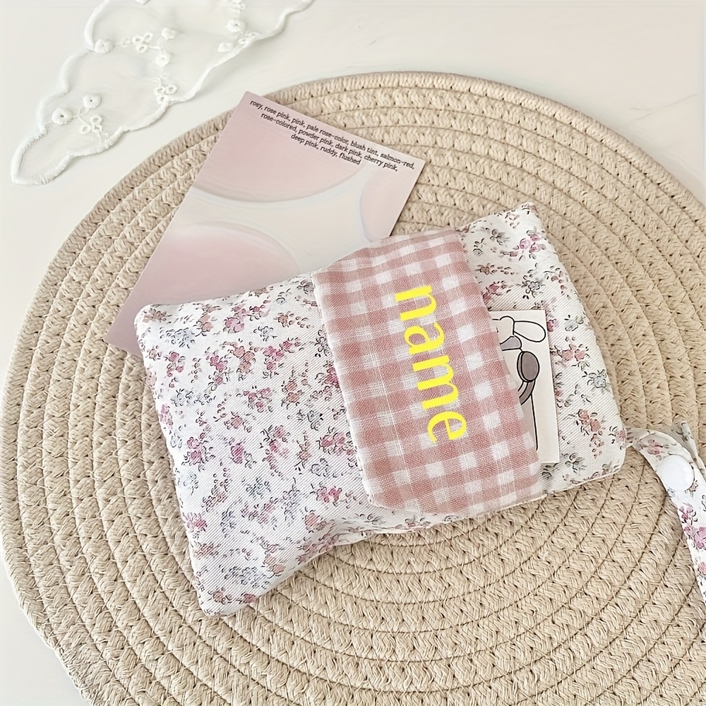TEMU Estuche de lápices floral versátil con bordado personalizado - un diseño de capa de gran capacidad, elegante portalápices, se puede usar como