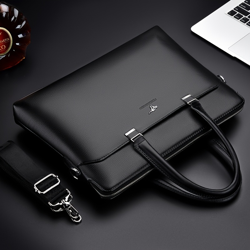 Image of Business Men's Briefcase, Fashionable Easy Messenger Bag, Horizontal Hand- Men's Bag, Large Capacity Design, Suitable For Office And Business Trips, Versatile Style