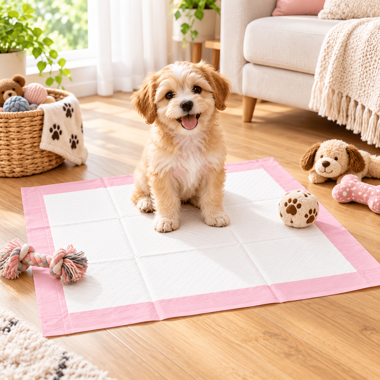 pet training mats 7 mats per pack suitable for dogs   absorbent clean hygienic and durable pink Product details 1