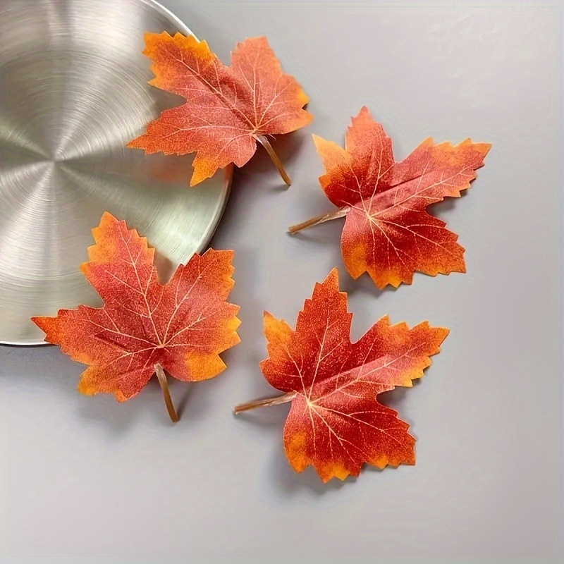 

4pcs Maple Leaf Hair Clip Set - Cute & Elegant Floral Side Clips For Girls, Plastic, Perfect Thanksgiving Accessory, Hair Accessories For Girls