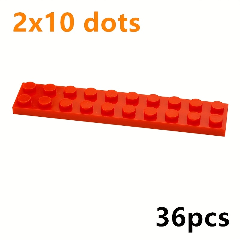 36pcs Thin Bricks Plate 2 x 10 Dots Building Blocks Toys for Kids