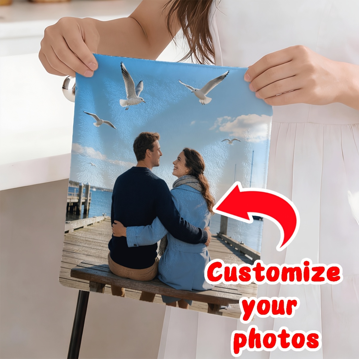 TEMU Personalized Custom Photo/text/copy Cleaning Cloth, 1pc/2pcs, Cleaning Cloth, 2d, Diy Custom Pattern Towel, Multi-functional Towel, 2d Flat