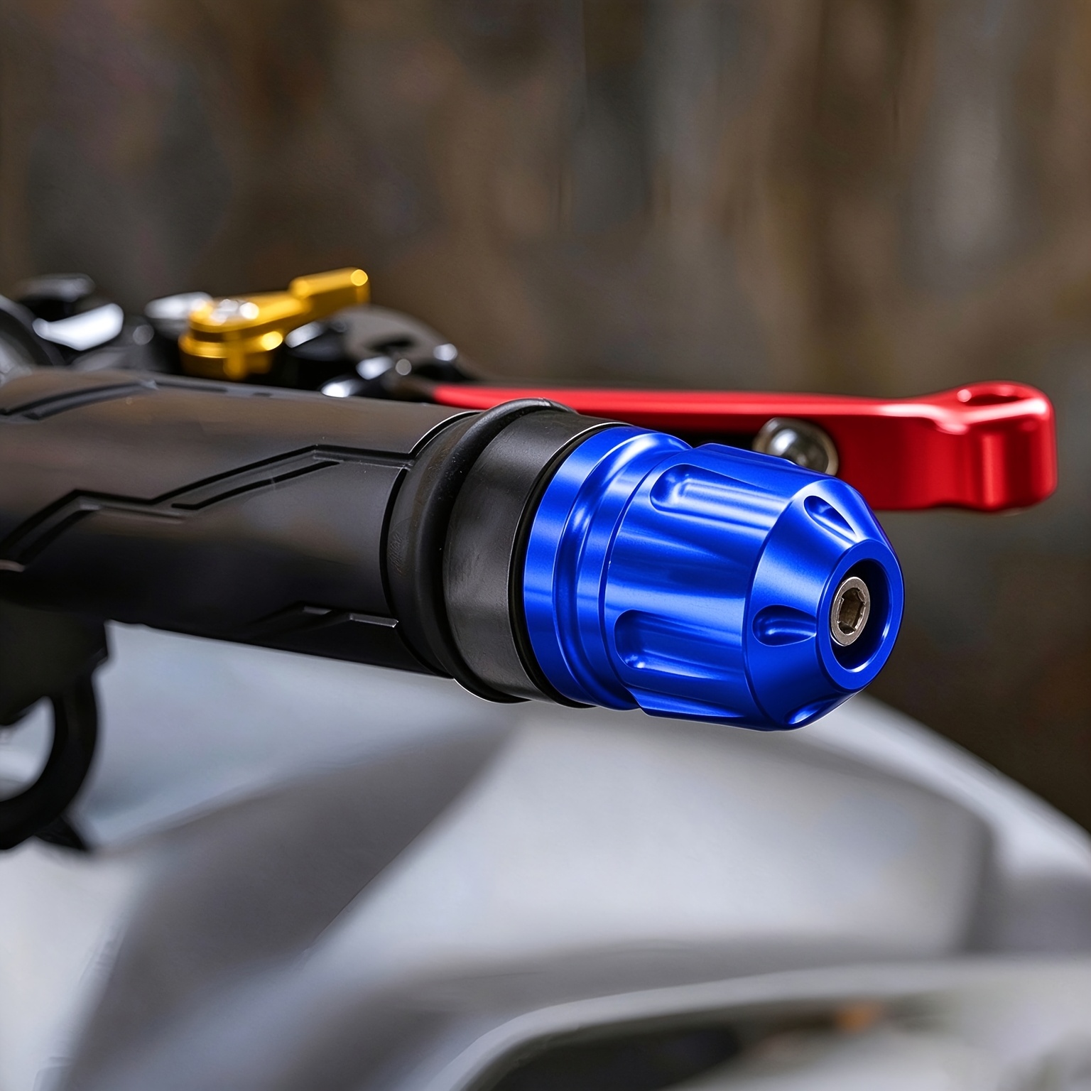 TEMU Une paire de bouchons d'embouts de guidon universels pour moto, poids d'embouts de guidon CNC, poignées, -vibrations, compatibles avec , Yamaha,