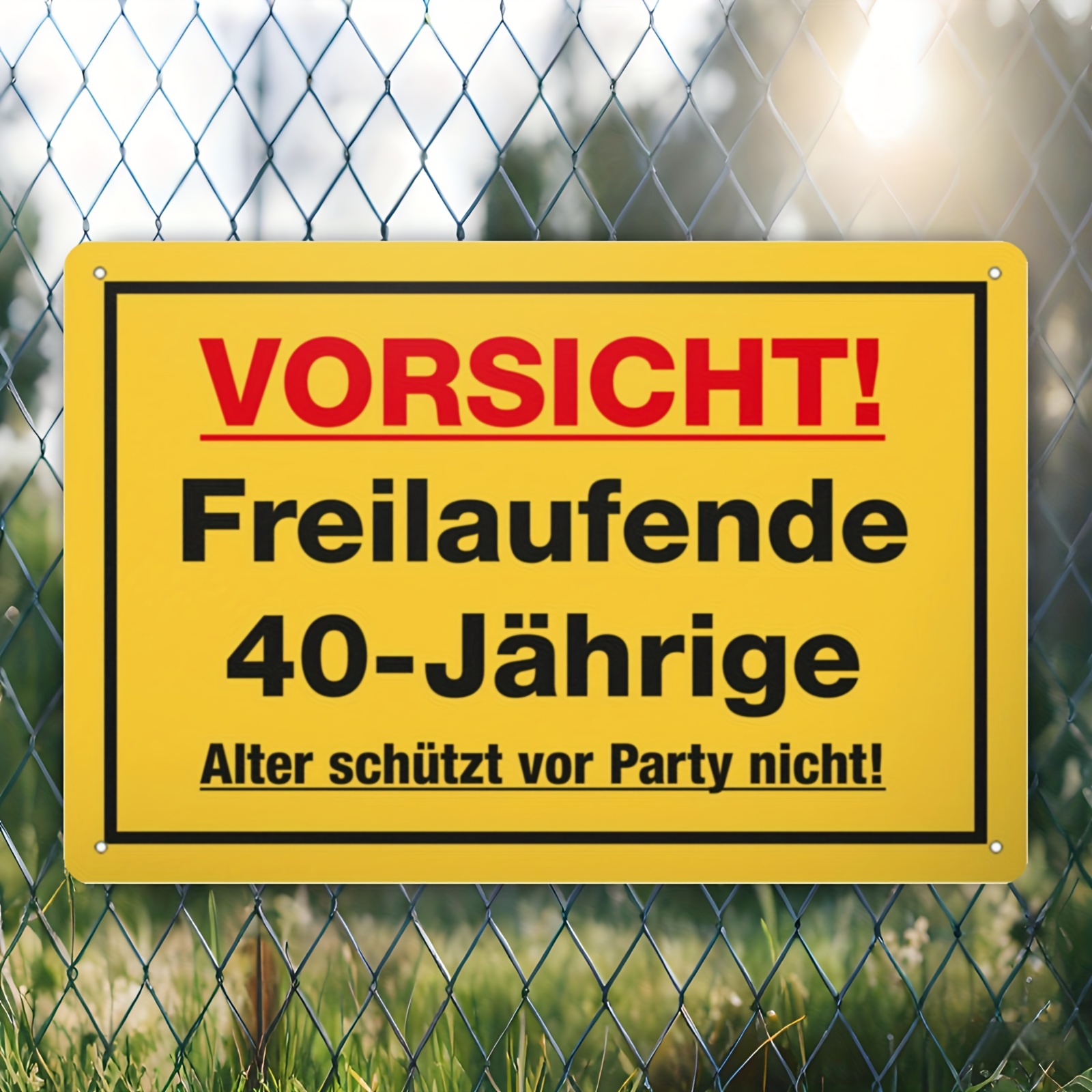 E-shop humorvolles Schild zum 40. Geburtstag – eine Metall-Wanddekoration im deutschen Stil, geeignet für Frauen, eine Geschenkidee für die Freundin,