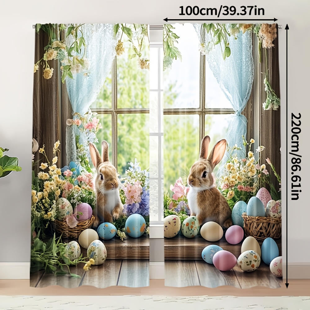TEMU 2pcs, Curtain Fabric Versatile Polyester (without Rod, No Movement, No Battery) Decorations For For Bedroom And Living Room Decor