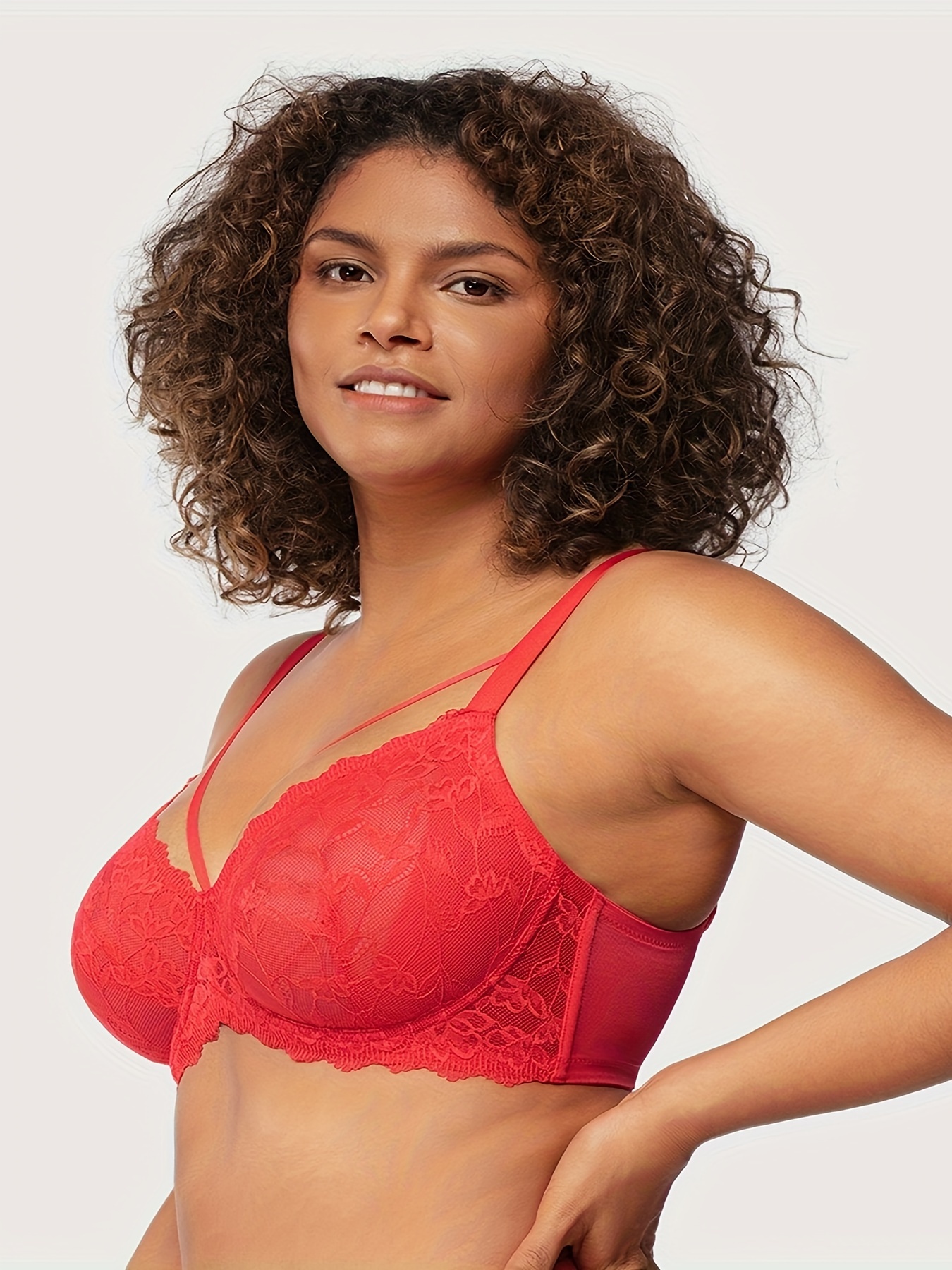 Minimizer Bras Women Full Coverage Unlined Lace Sexy Plus - Temu