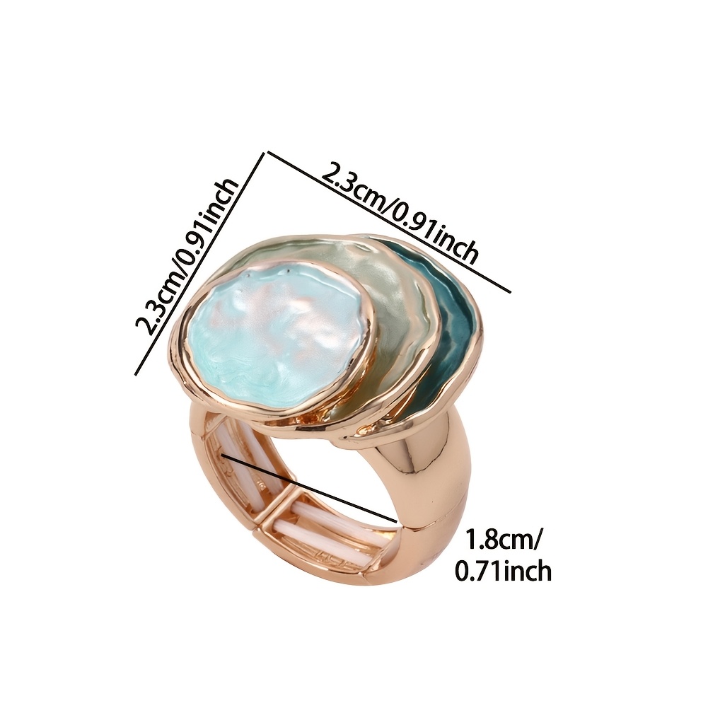 Women's Thin Paint Enamel Zinc Alloy Round Decorative Ring