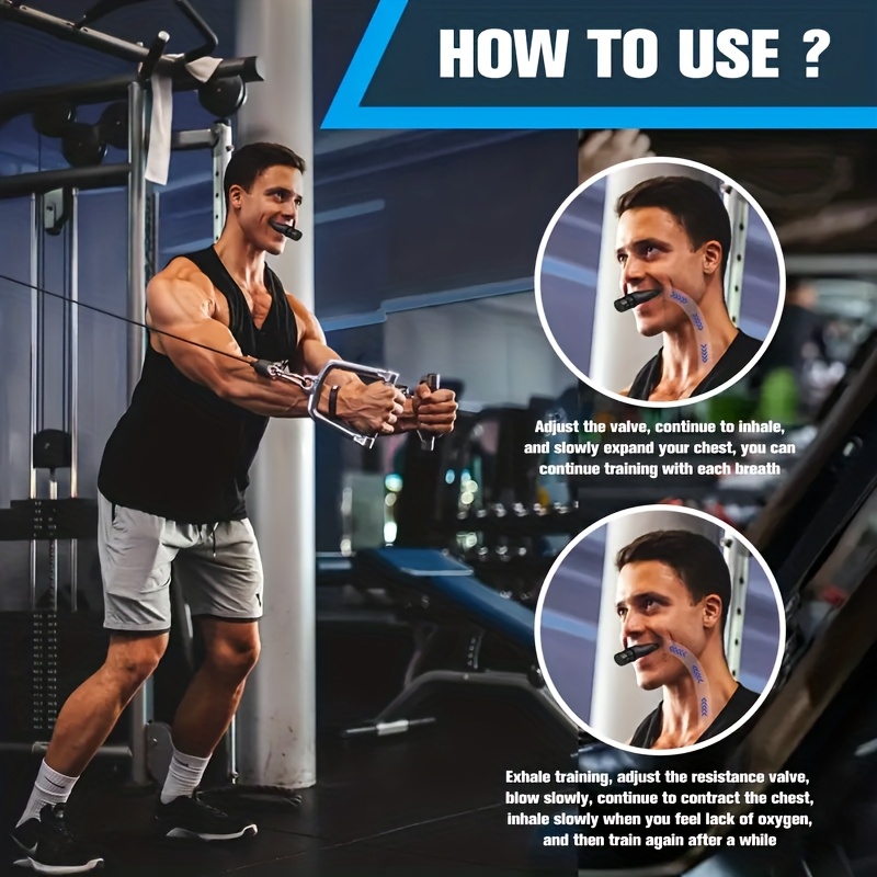 3pcs Breathing Trainer - Adjustable Resistance, Portable Lung Exerciser with Ergonomic Mouthpiece and Lanyard - Suitable for Adults, Athletes, Gym, Travel, Home Workouts - Improves Lung Function, Endurance Training, High-Quality Fitness Equipment