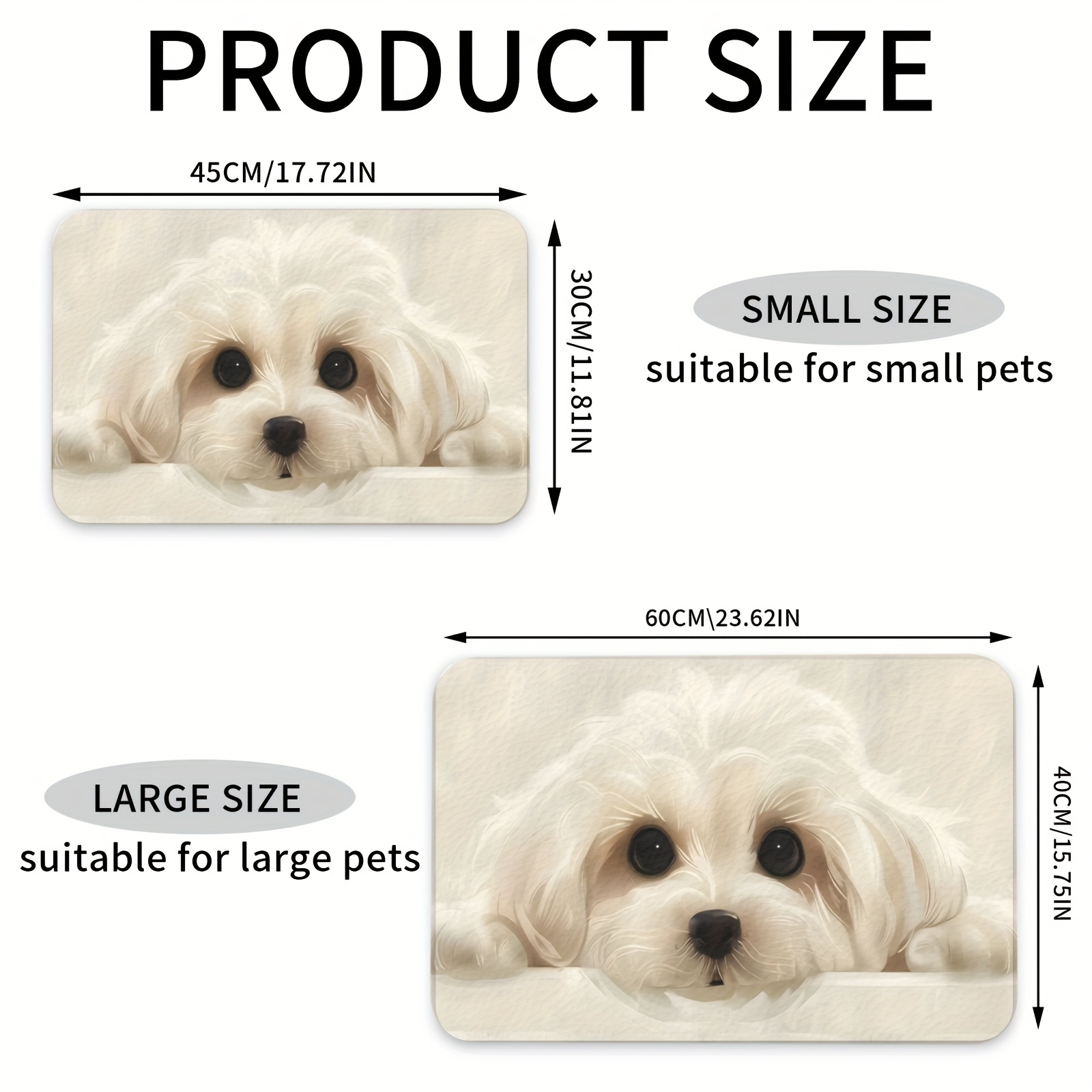 TEMU Zerbino Assorbente e Asciugatura Rapida per , Tappetino da Cucina Natalizio con Motivo Maltese, Accessorio per Animali Domestici, Decorazione