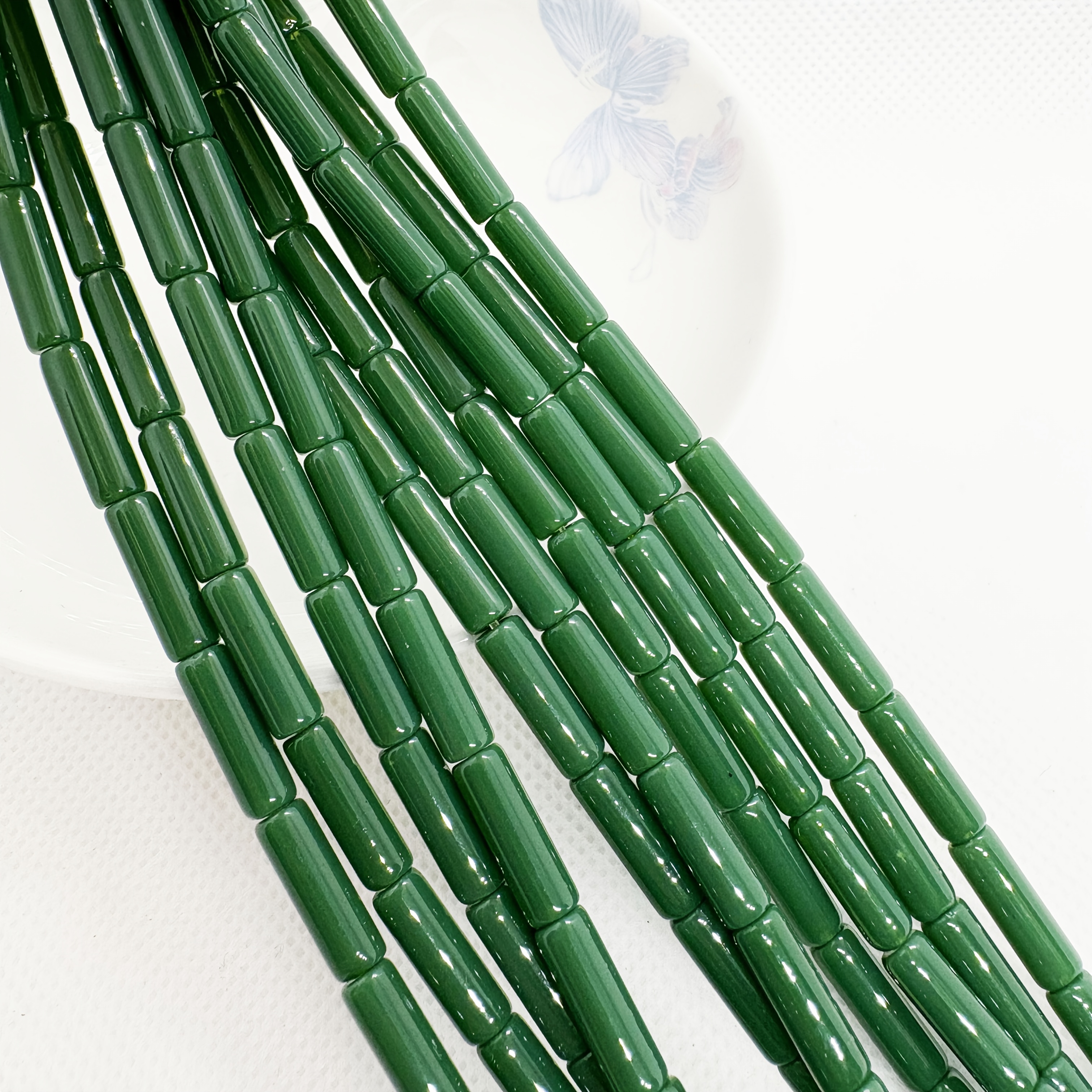 TEMU 28 pezzi di perline di vetro a tubo multicolore da 4*12 mm, adatte per di braccialetti, collane, portachiavi, ciondoli per borse e decorazioni