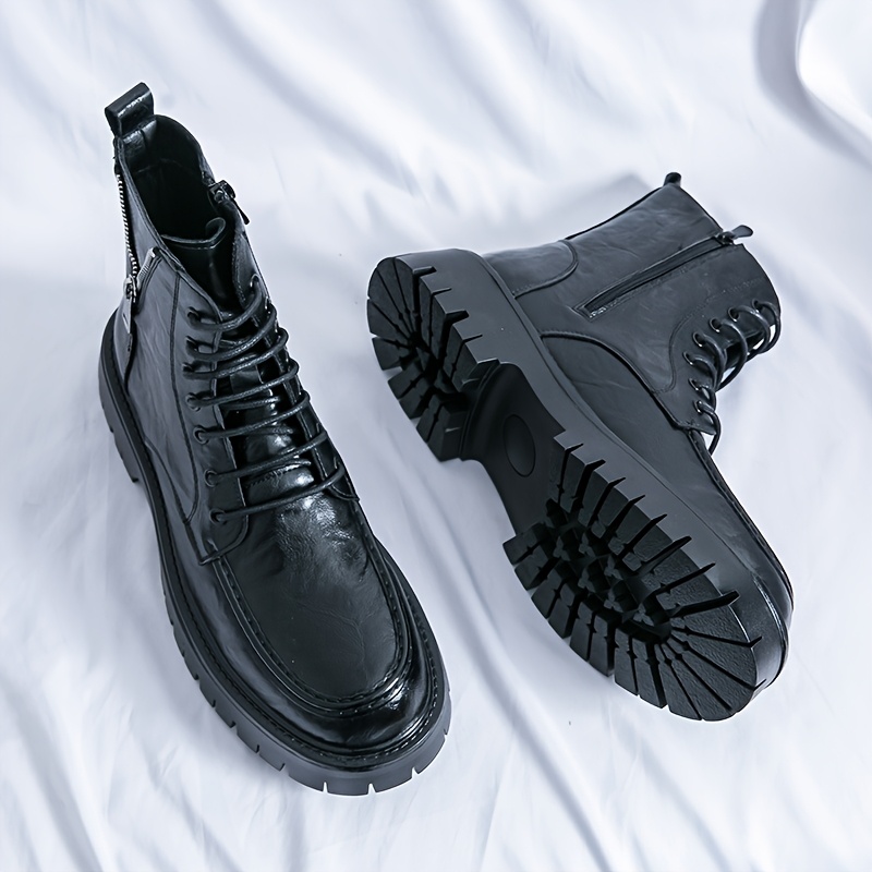 TEMU High-top Shoes Work Boots Short Boot Men's Boots Business Casual Outdoor Boots Plus Size Social Shoes Fashion Chelsea Boots Male Footwear Dress