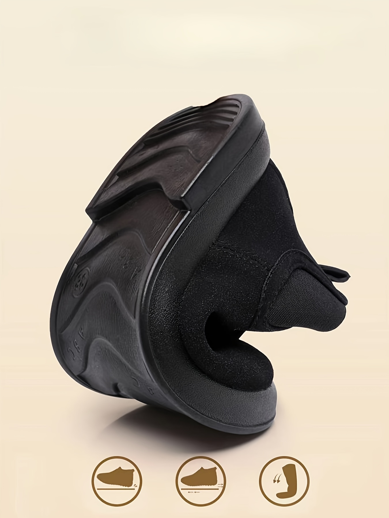 womens winter boots slip on flat heel ankle boots with cushioned insole non slip eva sole cozy fleece lined cold weather shoes for moms office Product details 2