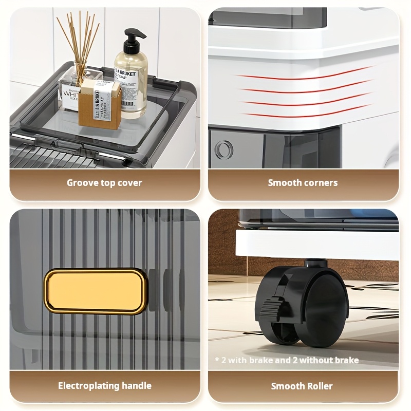 1Pc2/3/4-Layer Shower Supplies Rack, Single Door Storage Cabinet, Bathroom Storage Rack, Multi-Functional Ultra-Thin Rack - Suitable for Kitchen And Bathroom Gaps, Shower Caddies