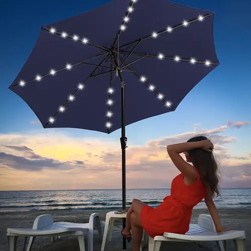 upgrade 9 lighted patio umbrella solar outdoor umbrella umbrella for pool deck yard