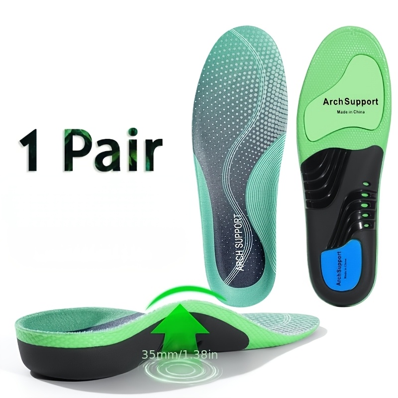 TEMU 1 Pair Of Men&;s And Women&;s Arch Support Insoles, Pu Cushioning Design, Shock Absorption Performance, Suitable For Sports Shoes, Casual Shoes,