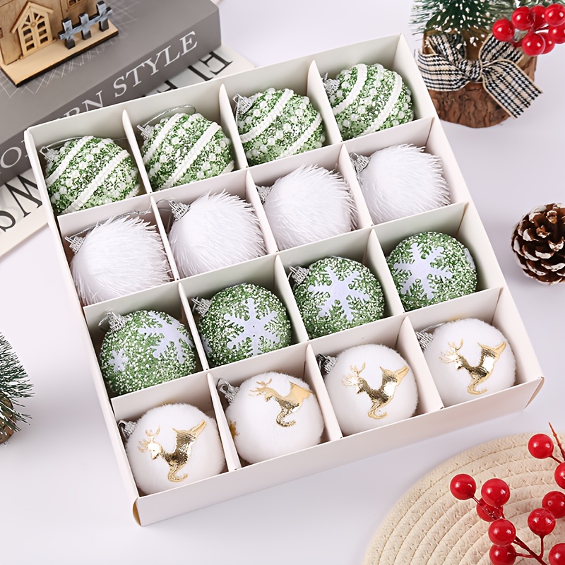 Image of 16pcs Set Of Christmas Balls. Matching Set Suitable For Malls, Holidays, Parties, Courtyards, Home Decoration, Christmas Tree Ornaments