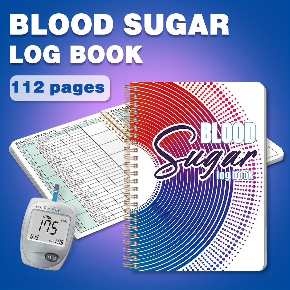 

A5 Blood & Medication - Daily Health Diary, 8.6x5.9" Spiral-bound Notebook For Diabetes Management Diabetic