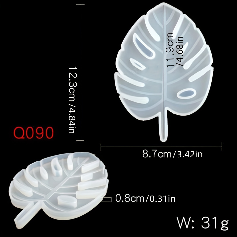 Leaf-shaped Silicone Mold Compatible For Epoxy Resin, Concrete, Plaster & Clay - Leaf Diy Craft Tray With Release, For Making, Soap Molding, Resin Art (9.44in/24cm)