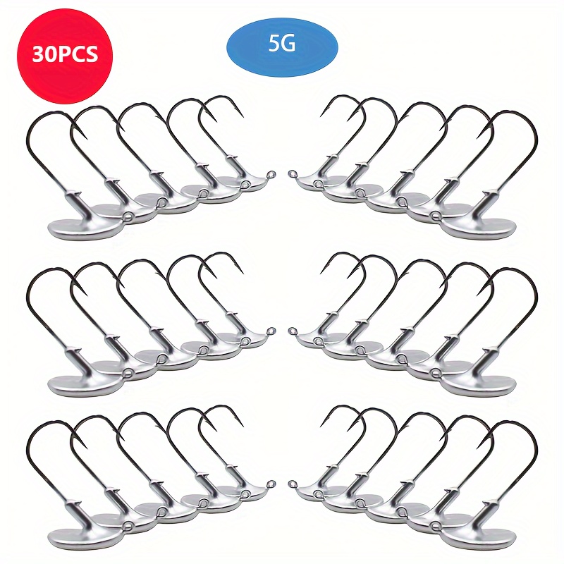 30pcs Of Bobber Lead Head Hooks Designed To Prevent Snagging, Suitable For Fish Like And Perch