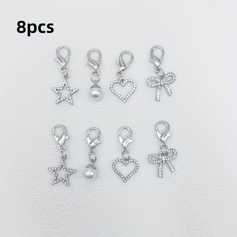 8pcs Rhinestone Bow Pendant Diy Shoe Boot Accessories