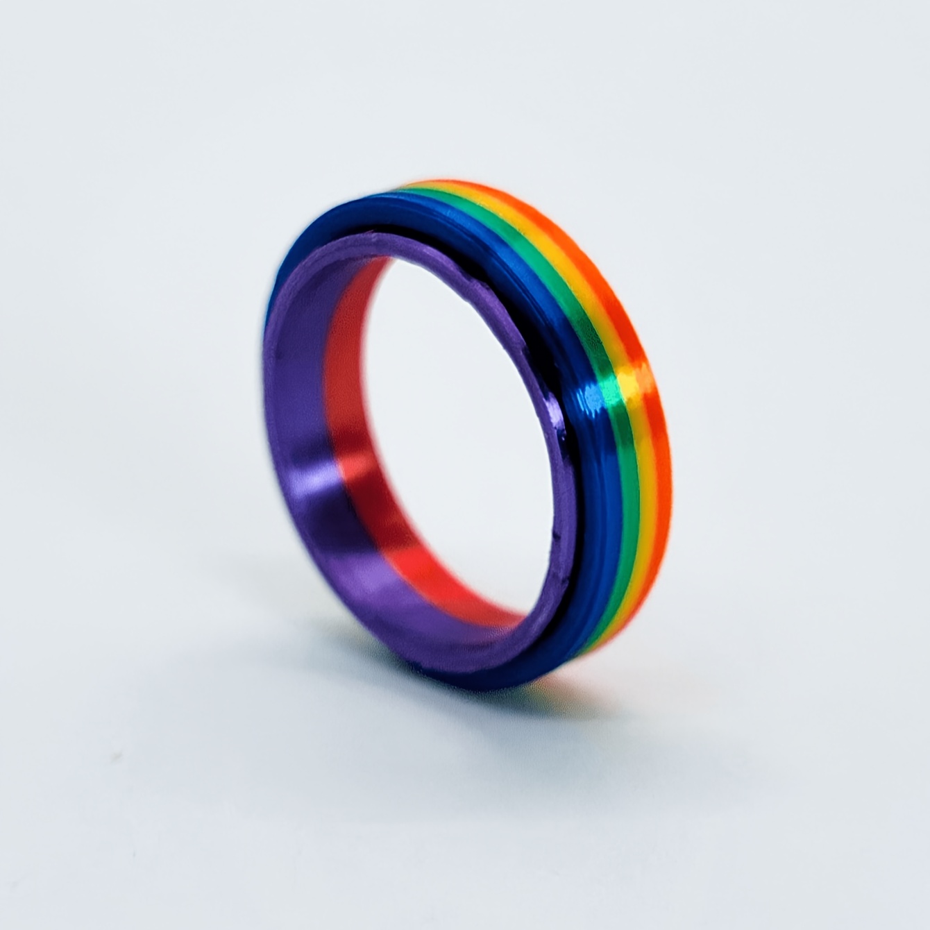 Rainbow Fidget Spinner Ring for Women