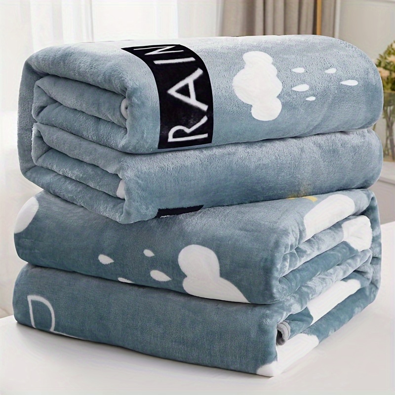 TEMU Ultra- Fleece Throw Blanket - Double-sided, Thick & Warm For Couch, Bed, Sofa, Office, And Travel - Gift Idea, Flannel, Mink, Autumn & Winter, Student Dorm