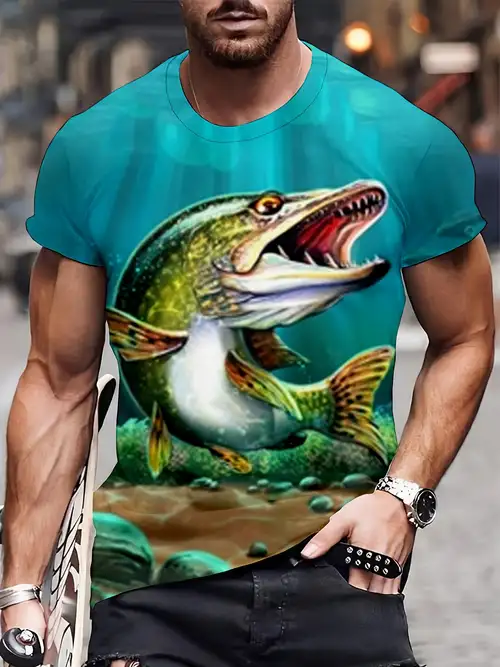 Men's Largemouth Bass Graphic T shirt Comfy 3d Print Tee - Temu