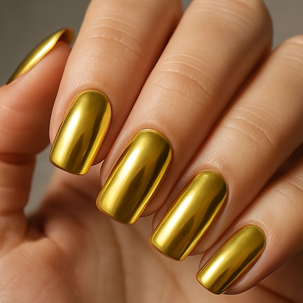 Tinovo Uno Golden Metallic Nail Polish, Quick-Drying Formula