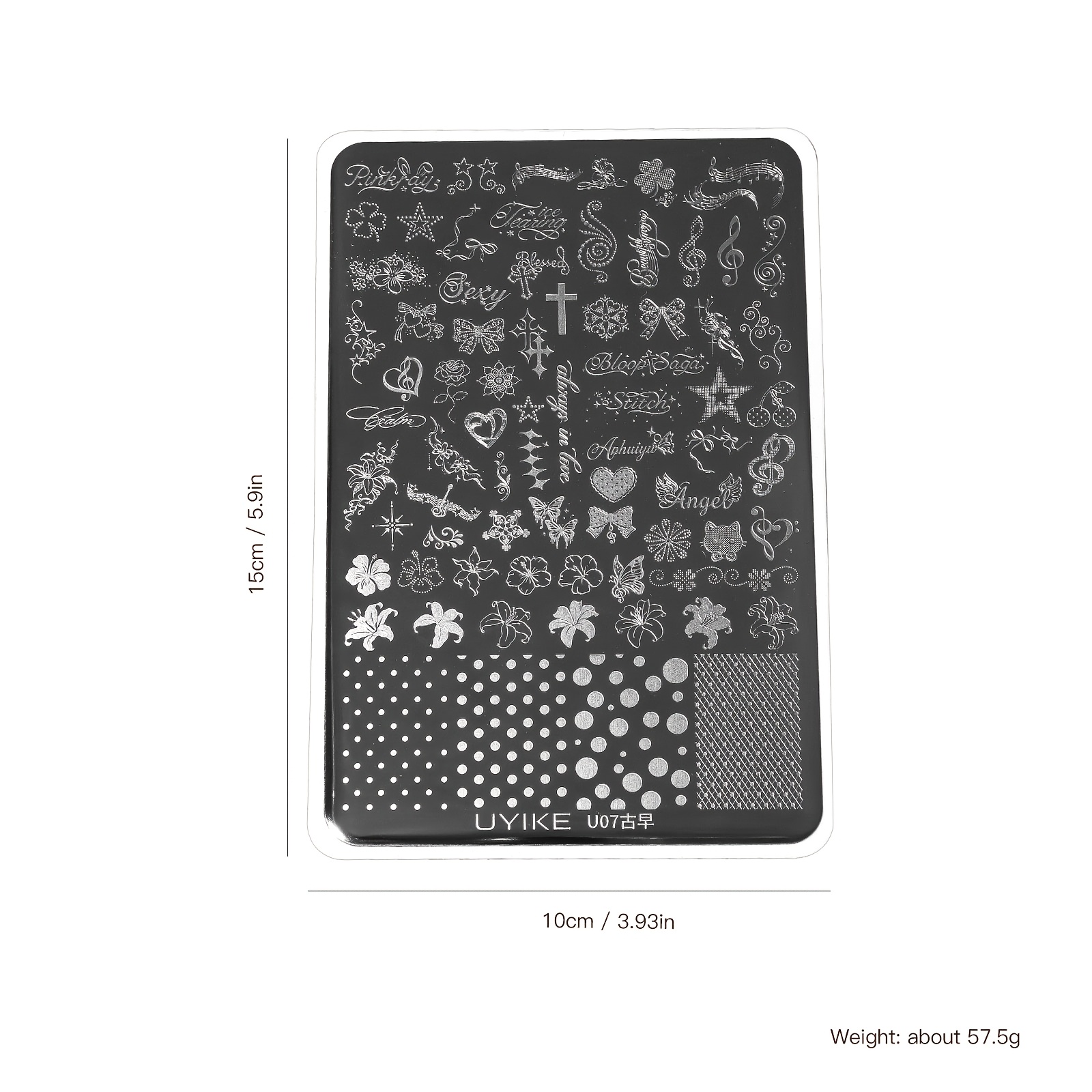 Multi-Pattern Nail Art Printing Steel Plate with Scraper