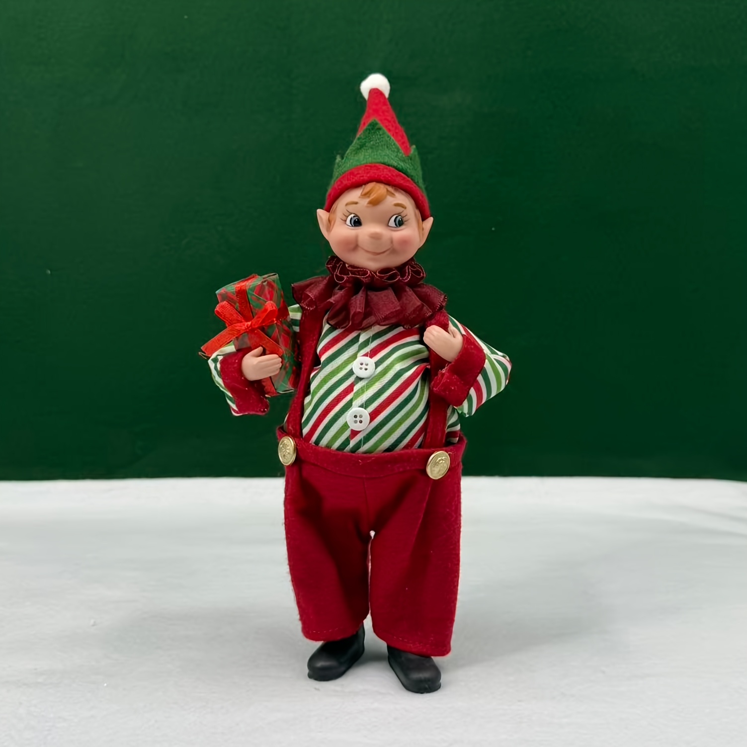 1pc 11- Inch Classic Elf Figurine, Festive Wall Hanging, Christmas Party Decor, Holiday Seasonal Ornament For Home & Kitchen Decor