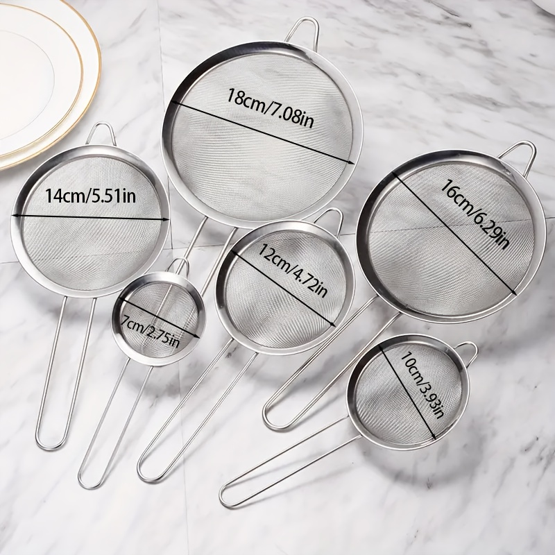 TEMU in Acciaio Inossidabile, Schiumarolo da Cucina, Setaccio a , Setaccio per Farina con Modelli Multipli Disponibili - Regalo per Tutta - Articolo
