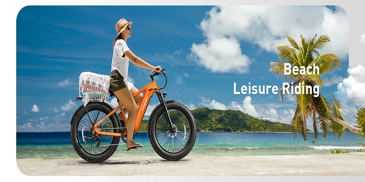 1 electric bike for adults rear high power brushless motor 26 fat tire 48v 15ah removable battery aluminum frame with rear storage shelf suitable for outdoor off road and urban commuting orange   disc brakes Product details 5