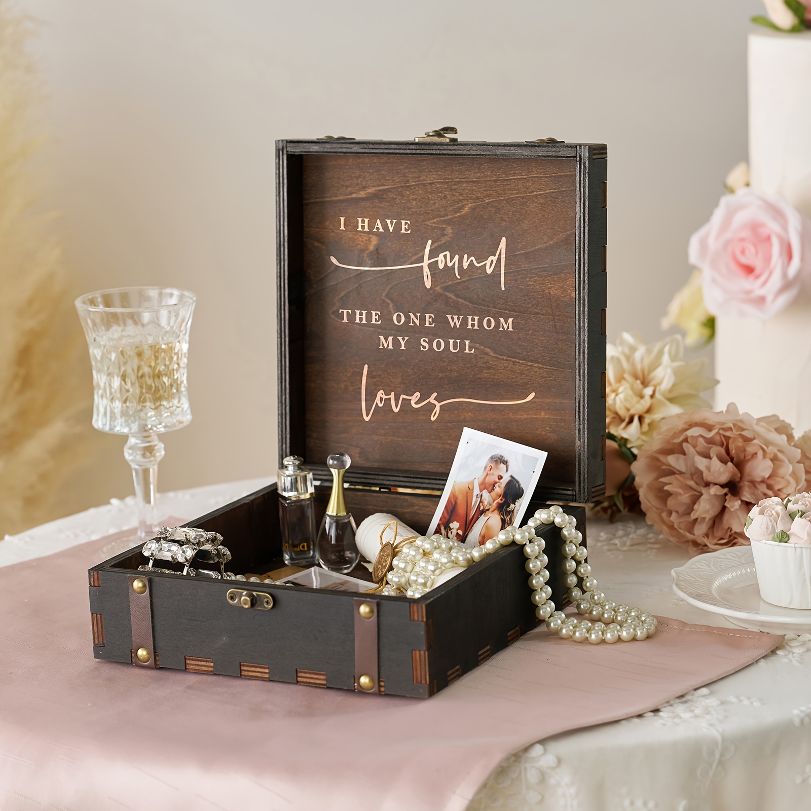 

Aw Bridal Personalized Box Box Wooden Storage Box For Photos Jewelry Engagement For