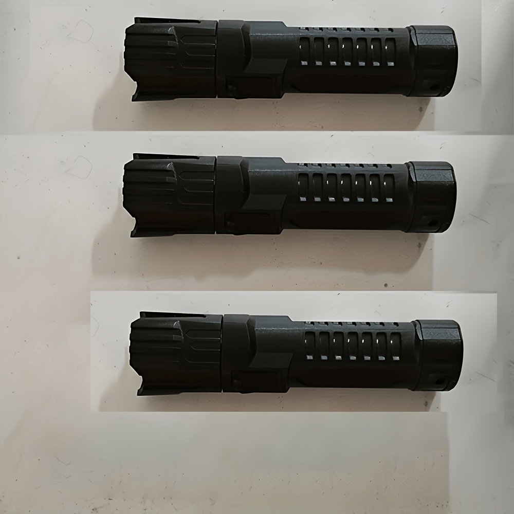 TEMU 3pcs Led Flashlight With 3-level Brightness Adjustment And Zoom Function, Usb Rechargeable, Durable And Portable, Ideal For Camping, Hiking,